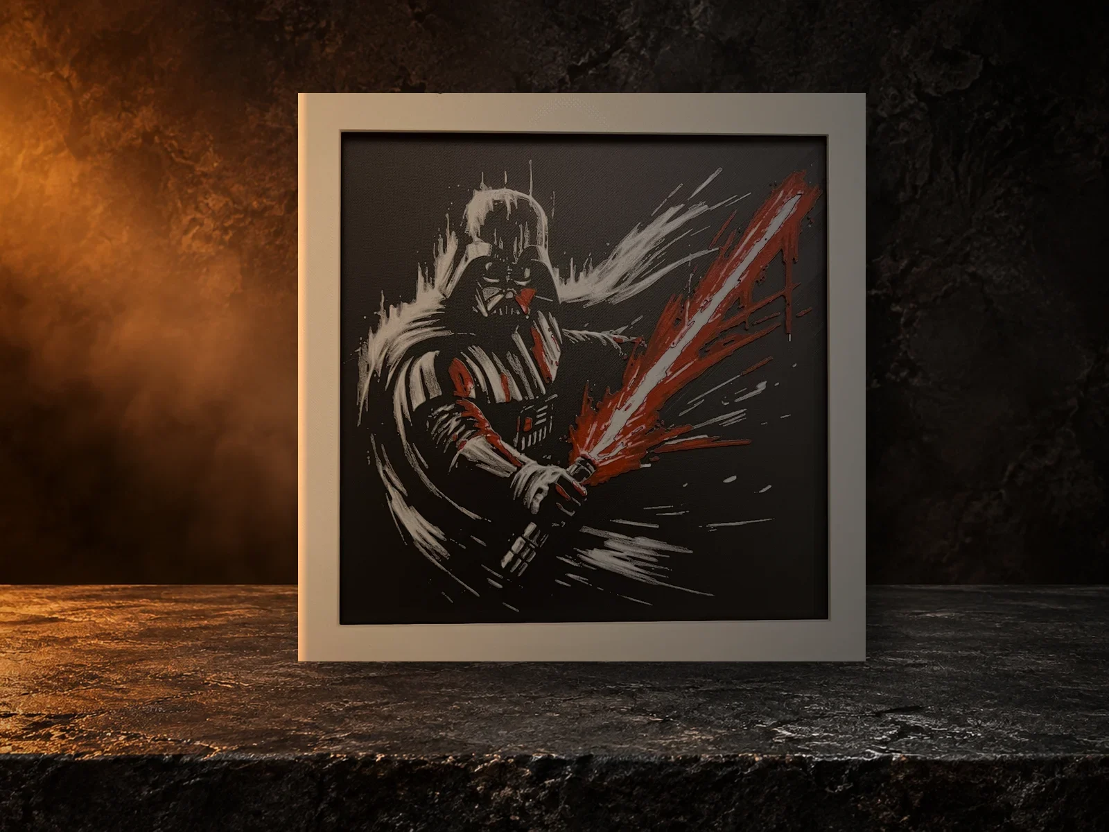 Darth Vader met rood lichtzwaard